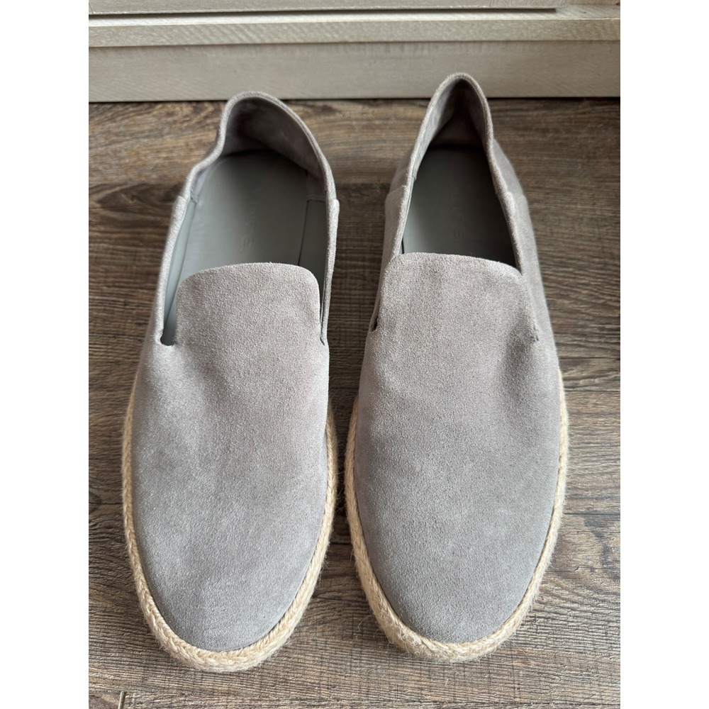Vince Mens Grey Suede Espadrille Slip On Loafers Size 10M EUR 44